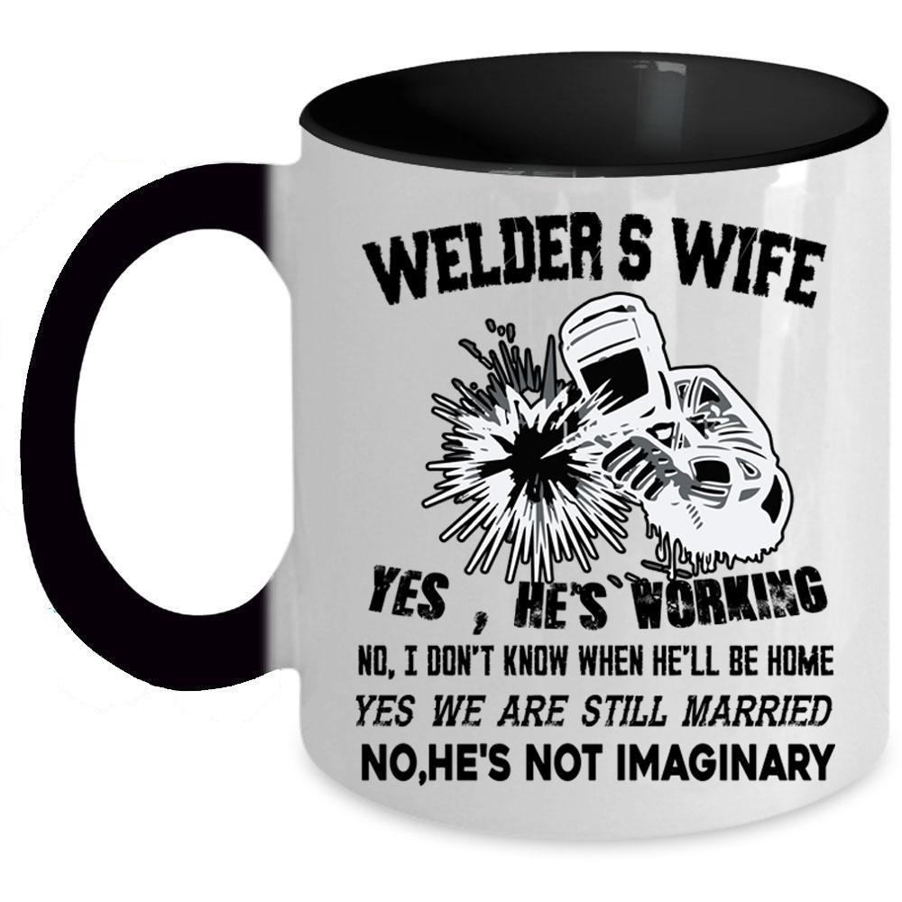 Awesome Gift For My Wife Coffee Mug, Welder's Wife Accent Mug