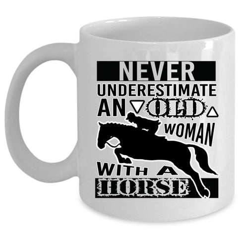 Awesome Grandmas Coffee Mug, An Old Woman With A Horse Cup