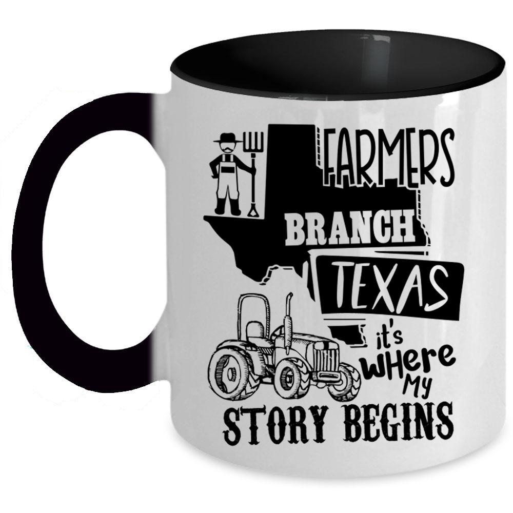 Where My Story Begins Coffee Mug, Farmers Branch Texas Accent Mug