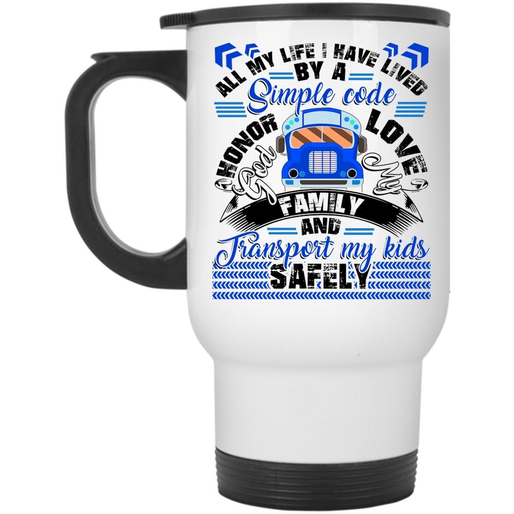 Transport My Kids Safely Travel Mug, Love My Family Mug