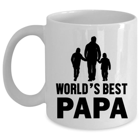 World's Best Papa Cup, Funny Gift For My Daddy Mug (Coffee Mug - White)