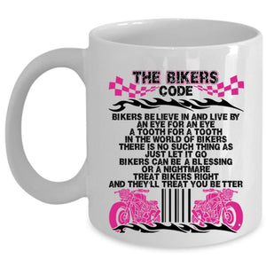 Awesome Gift For Bikers Coffee Mug, The Bikers Code Cup