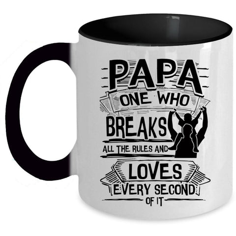 All The Rules And Loves Every Second Coffee Mug, Papa Accent Mug