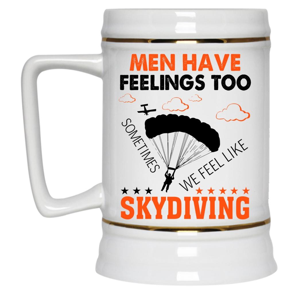 We Feel Like Skydiving Mug, Awesome Skydiving Cup (Beer Mug)