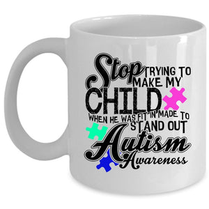 Autism Awareness Coffee Mug, Trying To Make My Child Cup