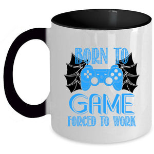 Awesome Gamer Coffee Mug, Born To Game Forced To Work Accent Mug