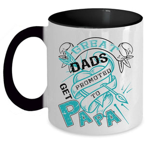 Awesome Dad Coffee Mug, Great Dads Get Promoted To Papa Accent Mug