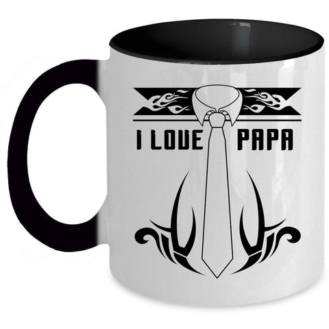 Awesome Gift For Papa Coffee Mug, I Love Papa Accent Mug