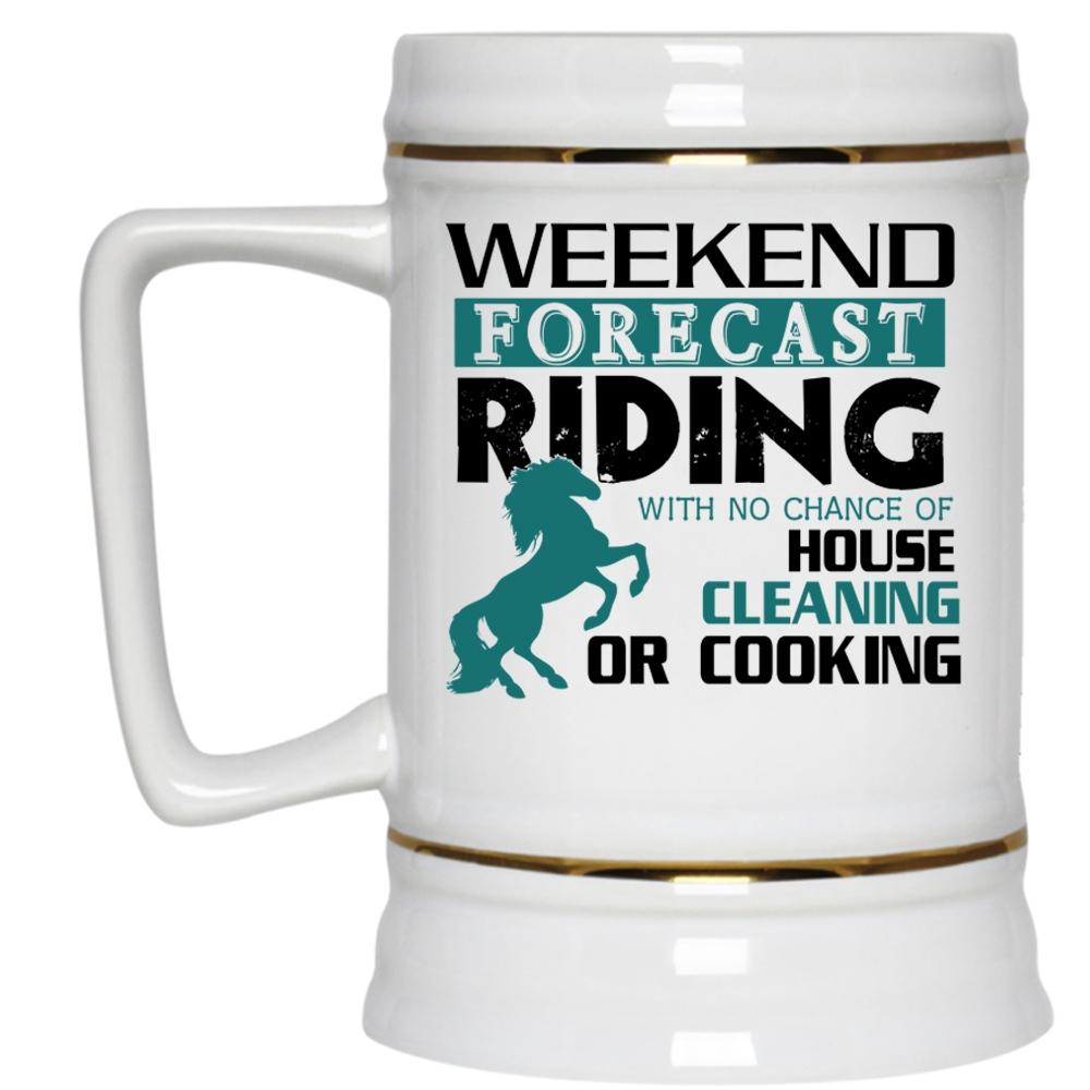 Weekend Forecast Riding Mug, Cool Riding Horse Cup (Beer Mug)