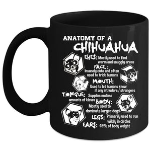 Anatomy Of A Chihuahua Coffee Mug, Chihuahua Lovers Coffee Cup