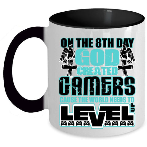 Awesome Gamers Coffee Mug, On The 8th Day God Created Gamers Accent Mug