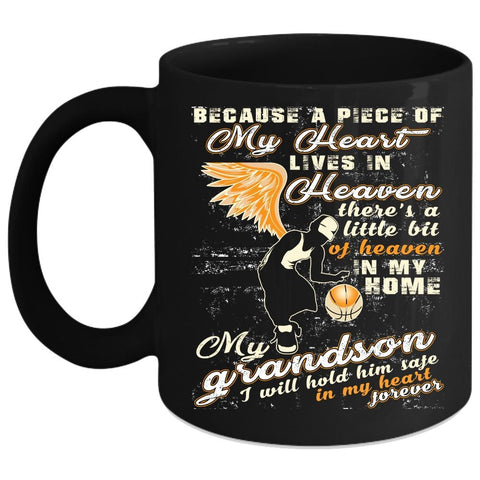 A Piece Of My Heart Lives In Heaven Coffee Mug, My Grandson Coffee Cup