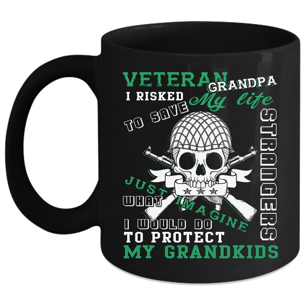 Veteran Grandpa Coffee Mug, I Protect My Grandkids Coffee Cup