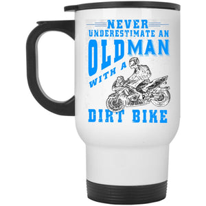 Awesome Grandpas Travel Mug, Old Man With A Dirt Bike Mug