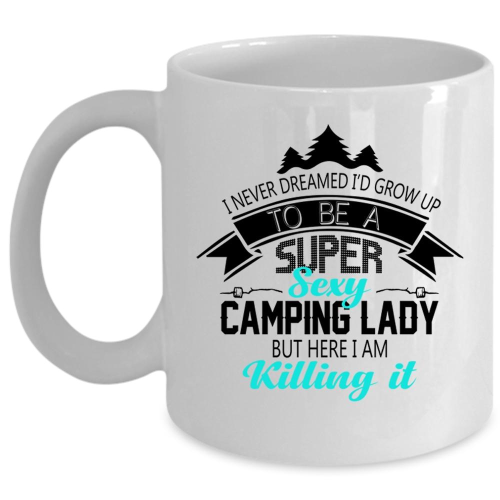 To Be A Camping Lady Cup, Gift For Camping Lady Mug (Coffee Mug - White)