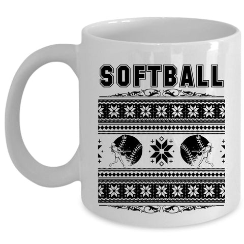 Xmas Gift For Softball Player Coffee Mug, Softball Cup