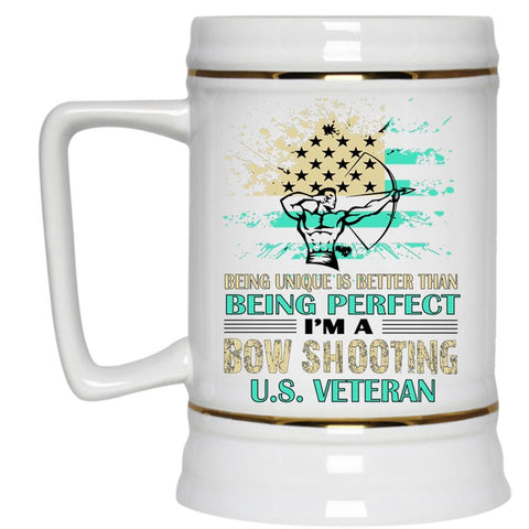 American Flag Cup, Bow Shooting U.s Veteran Mug (Beer Mug)