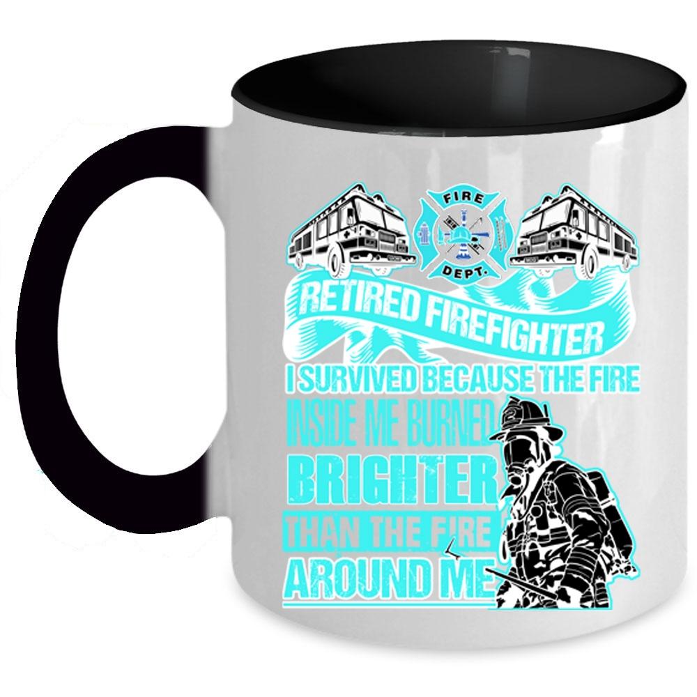 Awesome Gift For Grandfather Coffee Mug, Retired Firefighter Accent Mug