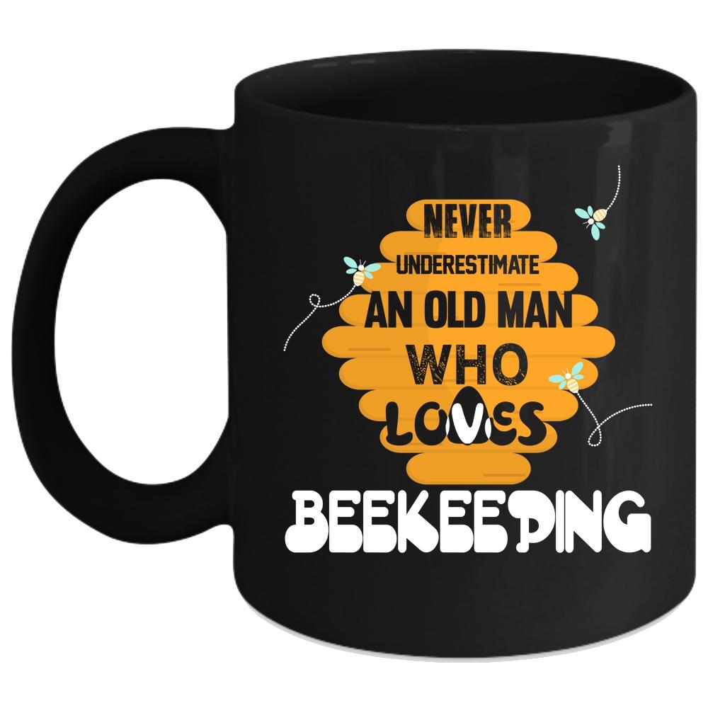 An Old Man Loves Beekeeping Coffee Mug, Cool Grandpas Coffee Cup