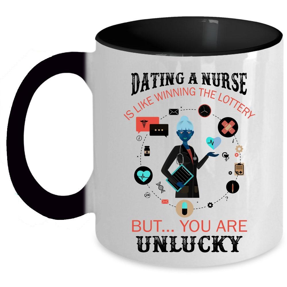 Winning The Lottery Coffee Mug, Dating A Nurse Accent Mug