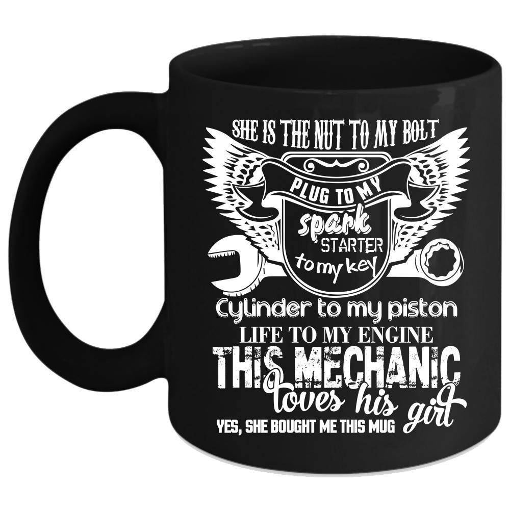 This Mechanic Loves His Girl Coffee Mug, Gift For Couple Coffee Cup