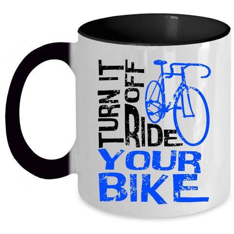 Awesome Bikers Coffee Mug, Turn Off Ride Your Bike Accent Mug