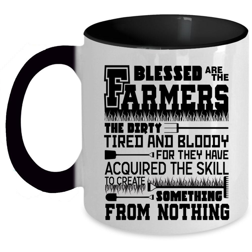 Awesome Farmer Coffee Mug, Blessed Are The Farmers Accent Mug