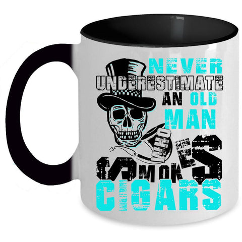 Awesome Grandpa Coffee Mug, Old Man Smokes Cigars Accent Mug