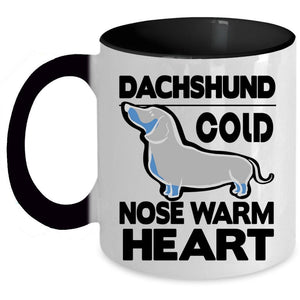 Warm Heart Coffee Mug, Dachshund Cold Nose Accent Mug