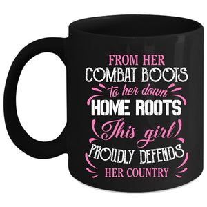 This Girl Proudly Defends Her Country Coffee Mug, Cute Girls Coffee Cup