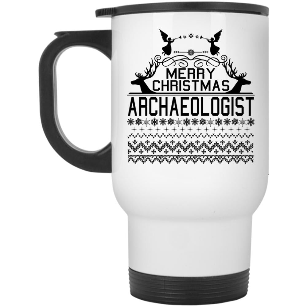 Archaeologist Travel Mug, Merry Christmas Mug