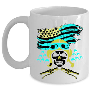 American Flag Coffee Mug, Cool Biker Cup