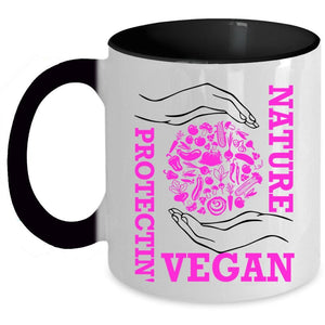 Vegan Coffee Mug, Protecting Nature Accent Mug