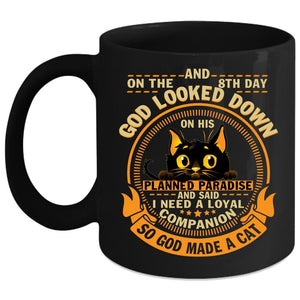 8th Day God Made A Cat Coffee Mug, Gift For Cat Lovers Coffee Cup