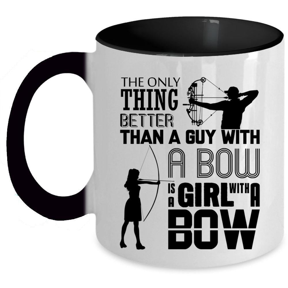 A Girl With A Bow Coffee Mug, Guy With A Bow Accent Mug