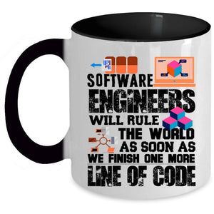 We Finish One More Line Of Code Coffee Mug, Software Engineer Accent Mug