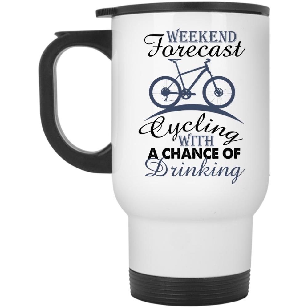 Weekend Forecast Cycling Mug, Chance Of Drinking Cup (Travel Mug)