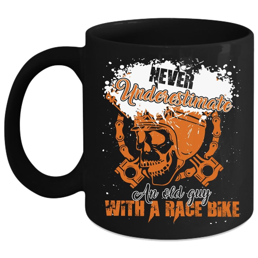 An Old Guy With A Race Bike Coffee Mug, Awesome Race Biker Coffee Cup