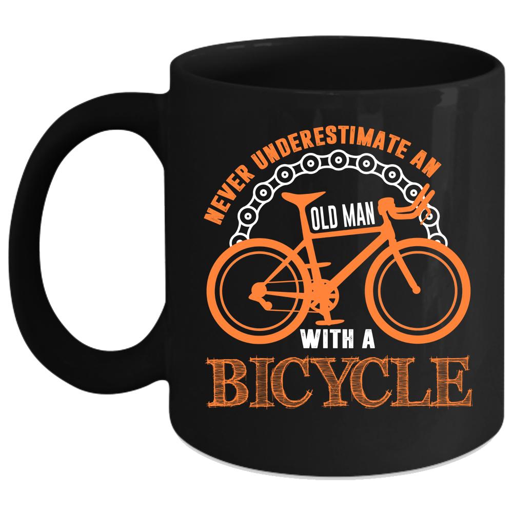 An Old Man With A Bicycle Coffee Mug, Cool Grandpas Coffee Cup