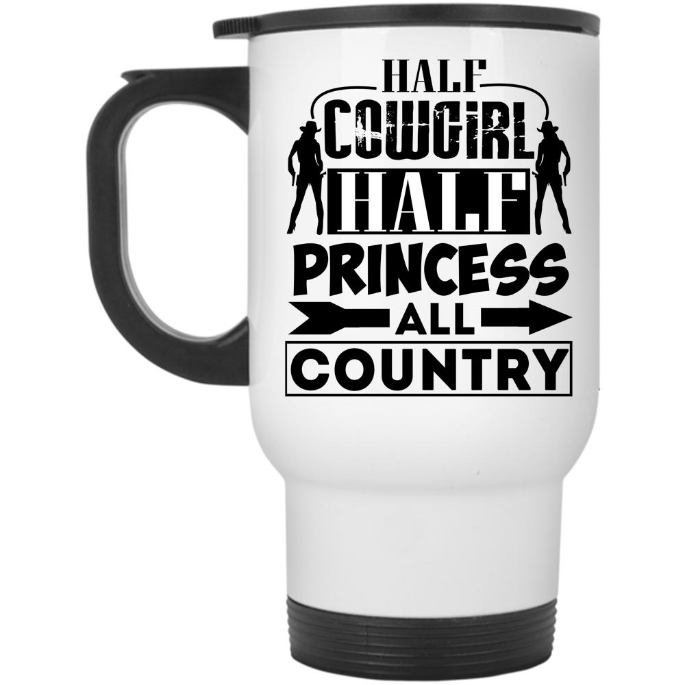 Awesome Girls Travel Mug, Half Princess All Country Mug