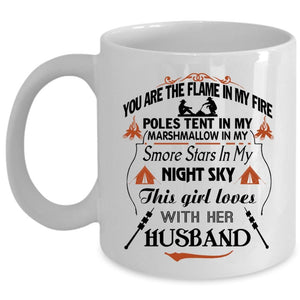 This Girl Loves With Her Husband Mug, Cool Married Cup (Coffee Mug - White)