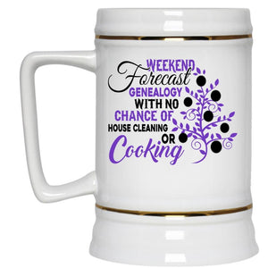 Weekend Forecast Genealogy Cup, Gift For Family Mug (Beer Mug)