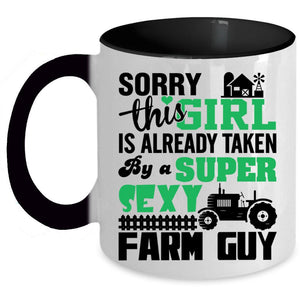 Wedding Coffee Mug, This Girl Is Already Taken By A Farm Guy Accent Mug