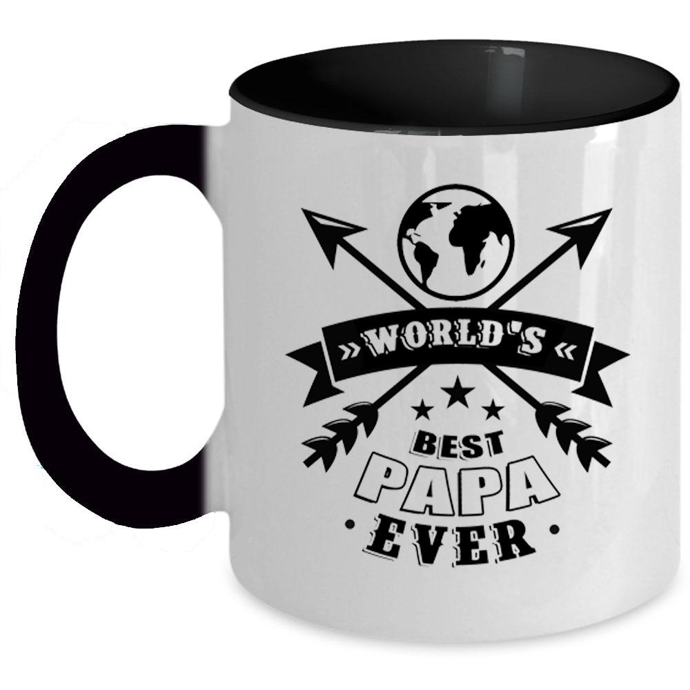 Awesome Dad Coffee Mug, World's Best Papa Ever Accent Mug