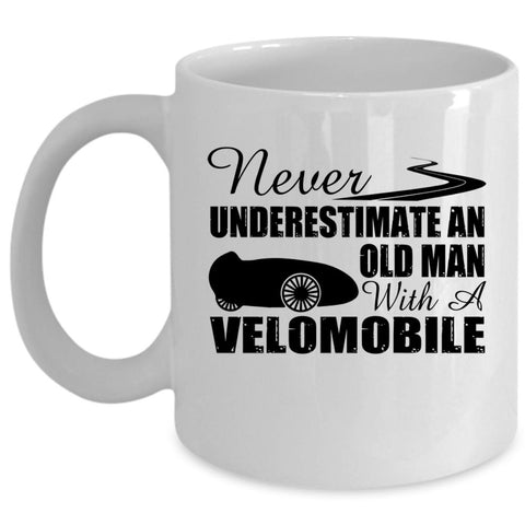 An Old Man With A Velomobile Cup, Awesome Grandfather Mug (Coffee Mug - White)