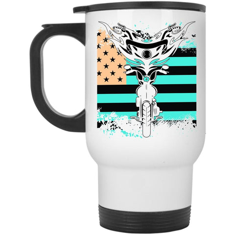 American Flag Travel Mug, Cool Motorcycles Mug