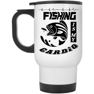 Awesome Fisher Travel Mug, Fishing Is My Cardio Mug