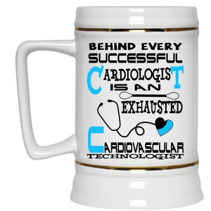 An Exhausted Cardiovascular Technologist Cup, Cool Mug (Beer Mug)