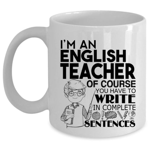 Awesome English Teacher Coffee Mug, I'm An English Teacher Cup