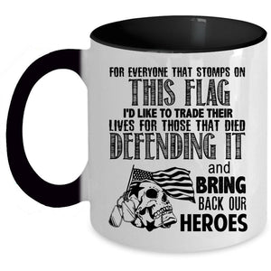 American Flag Coffee Mug, Awesome Veteran Accent Mug